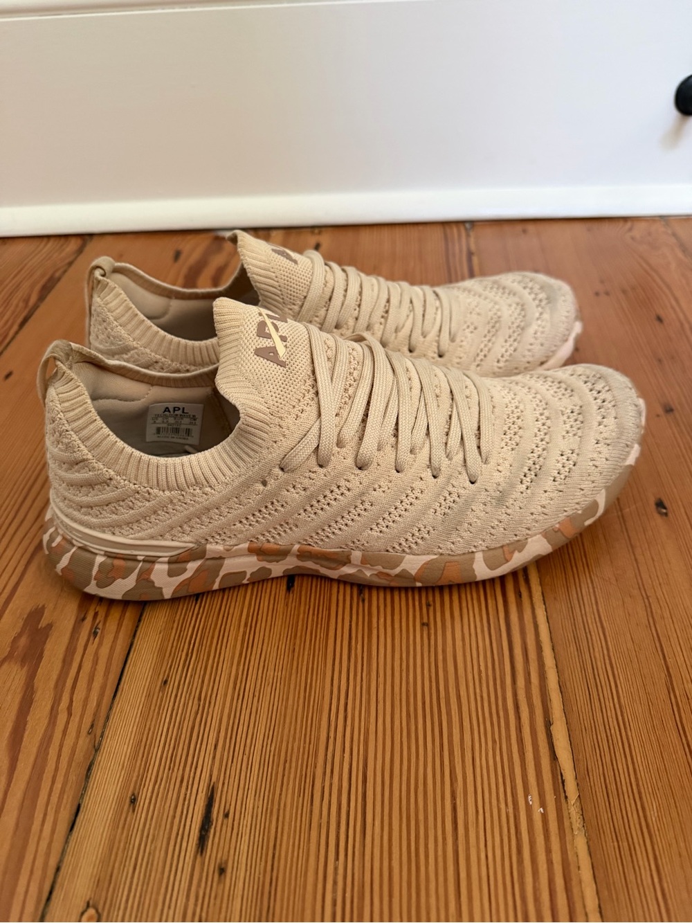 APL TechLoom Knit Sneakers in Sand with Camo Sole